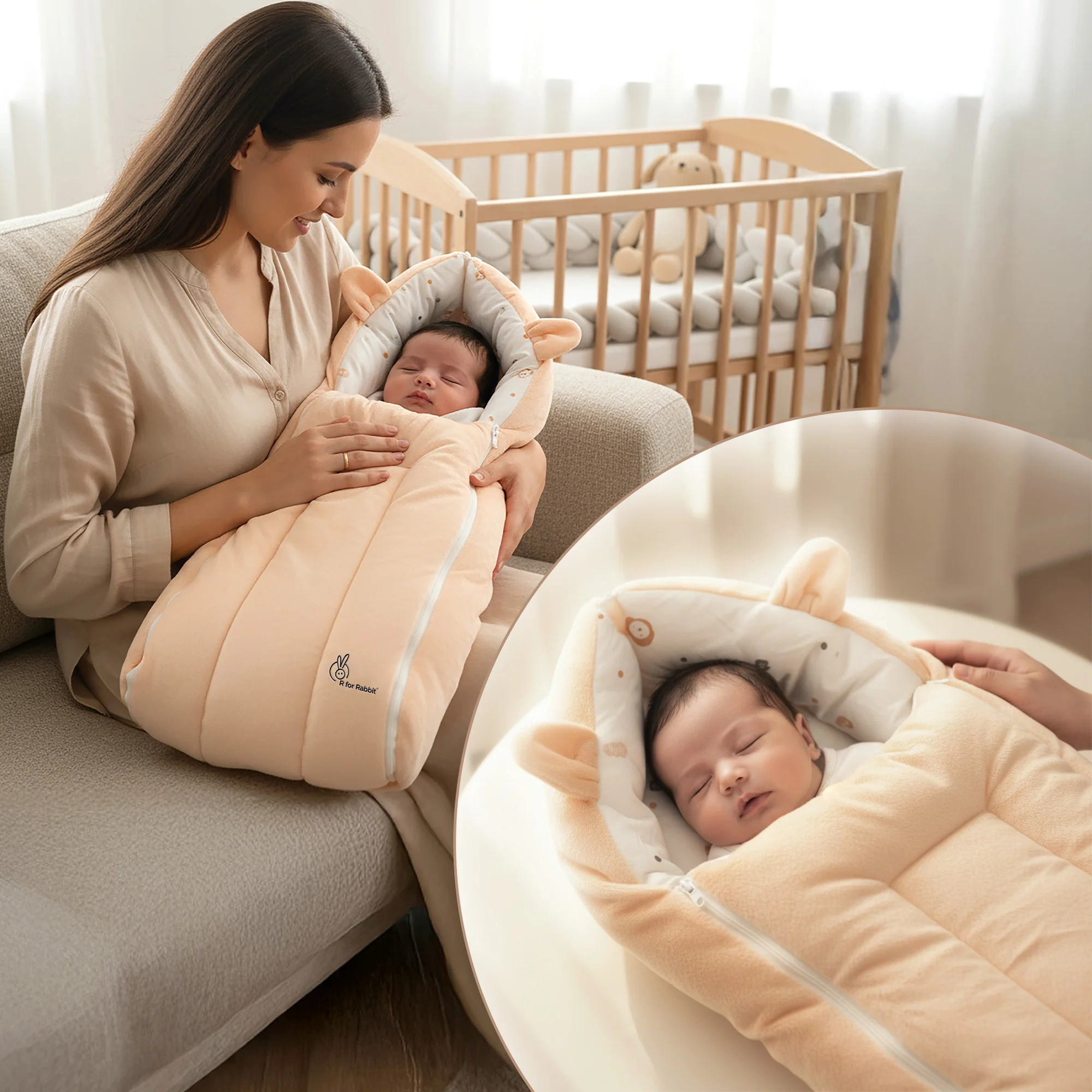 Snuggy Cucoon Baby Nest - Soft, Comfortable & Multi-Purpose Nest for Newborns 0-6 months babies